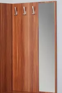 Praktický věšákový panel na zeď se zrcadlem a třemi háčky