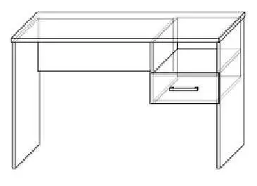Psací stolek se zásuvkou o rozměrech 110, 120 nebo 130 cm