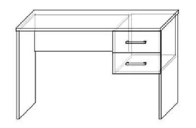 110 cm široký psací stůl se dvěma zásuvkami TST 21003