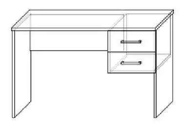 110 cm široký psací stůl se dvěma zásuvkami TST 21003