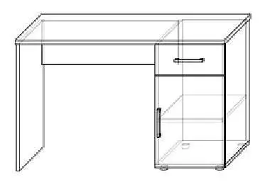 Jednoduchý psací stůl se zásuvkou a skříňkou v rozměru 110 x 70 cm TST 21004 
