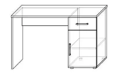 Jednoduchý psací stůl se zásuvkou a skříňkou v rozměru 110 x 70 cm TST 21004 