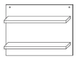 Závěsná polička na zeď se dvěma policemi, odstín ořech dijon