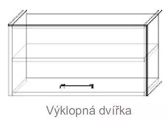 Závěsná skříňka do ložnice s výklopnými dvířky, odstín buk