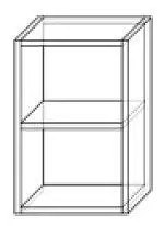 Závěsná skříňka se dvěma otevřenými přihrádkami, odstín olše