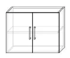 Tmavá závěsná skříňka s dvířky a poličkou, dekor ořech