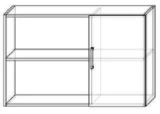 Dělená závěsná skříňka na zeď, šířka 100, 110, 120, 130 cm