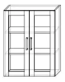 Závěsná skříňka s prosklenými dvířky na vystavování trofejí