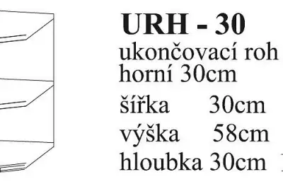 Ukončovací rohová skříňka – 30 cm, 58v horní