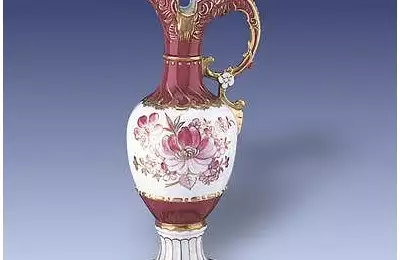 Originální porcelánová figura o výšce 54 cm Váza amfora jednouchá