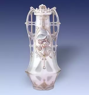 Ručně vyráběná porcelánová figura vysoká 47 cm Váza s ostružinami