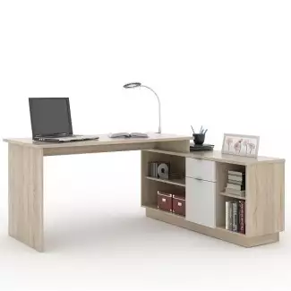 Stolový blok: stůl s knihovnou s přihrádkami LARA