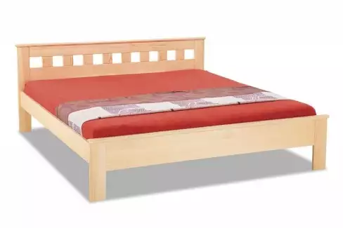 Dvoulůžková postel z masivu smrku, buku nebo dubu VESNA