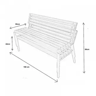 Venkovní lavička Vysočina - výška sedu od 44 cm