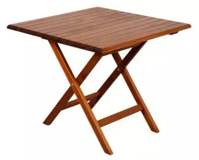 Zahradní hranatý dubový stůl 02 - čtverec 83 x 83 cm