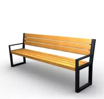 Pohodlná kovová lavička do parku s opěradlem z masivu Argo II