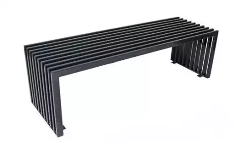 Moderní ocelová lavička o hmotnosti 70 kg bez opěradla Saša