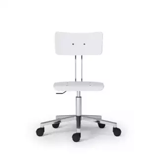 Nastavitelná pracovní židle určená pro školy a laboratoře Sally