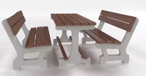 Betonový set se dvěma lavičkami a stolem s dlouhou životností Gabriel