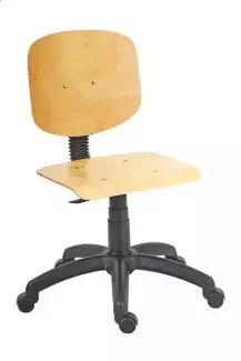 Dílenská židle s bukovou překližkou a pevným úhlem opěráku Patrik