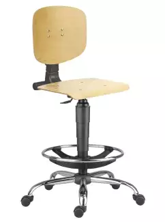 Dílenská židle s bukovou překližkou a nastavitelným úhlem opěráku Patrik