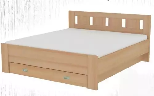 Dvoulůžková postel s výsuvným úložným prostorem pod postelí Marika