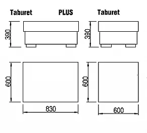 Karolína Plus - pohodlný a moderní taburet