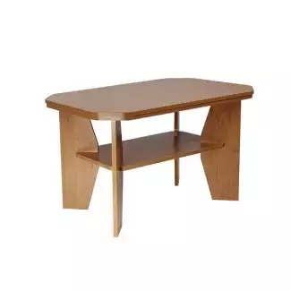 Konferenční stolek se zaoblenými hranami a odkládacím pultem Anežka