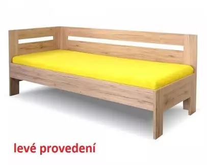 Rohová jednolůžková postel Elisabeth - výběr šířky 80, 90 nebo 120 cm