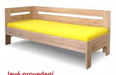Rohová jednolůžková postel Elisabeth - výběr šířky 80, 90 nebo 120 cm