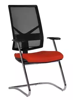 Jednací ližinová čalouněná židle se síťovaným opěrákem Naomi II