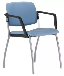 Čalouněná jednací židle s područkami s ocelovým rámem Alina II