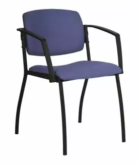Čalouněná jednací židle s područkami s ocelovým rámem Alina