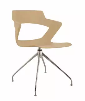 Jednací otočná židle s područkami a plastovým korpusem Aoki O