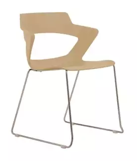 Jednací ližinová židle s područkami a plastovým korpusem Aoki L