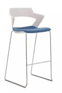 Barová ližinová židle s područkami a volitelným čalouněním Aoki B II