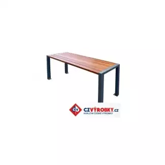 Kovový parkový odolný stůl o hmotnosti 55 kg s masivním dřevem Cyril