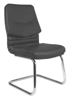 Konferenční křeslo s ocelovým chromovaným rámem ližinového typu Orga