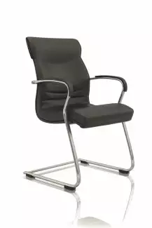 Konferenční křeslo s ližinovou konstrukcí a chromovaným rámem Kosmas
