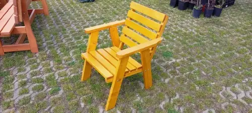 Pevné zahradní křeslo dřevěné 01 s područkami