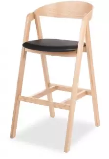 Masivní barová židle s čalouněným sedákem Gregor