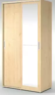 Prostorná šatní skříň vysoká  230 cm s posuvnými dveřmi a zrcadly Aneta