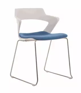 Jednací ližinová židle s područkami a volitelným čalouněním Aoki L II