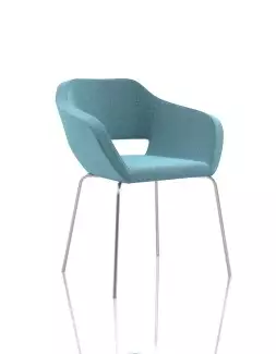 Celočalouněné křesílko na chromovaném ocelovém rámu Bela V