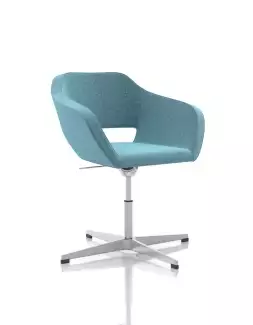 Celočalouněné otočné křesílko na čtyřramenné ALU bázi Bela C