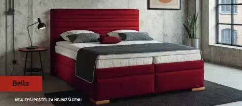Luxusní manželská boxspring postel včetně roštů a matrací