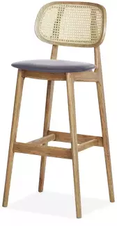 Masivní dubová barová židle s čalouněným sedákem Bora