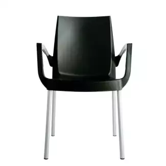 Jednoduchá, plastová, stohovatelná židle s područkami Bob