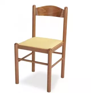 Masivní buková židle s čalouněným sedákem Denis
