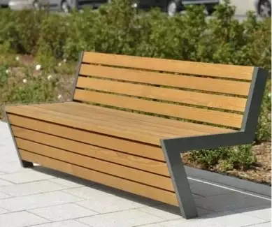Pevná elegantní výrazná kovová lavička v moderním designu Derim